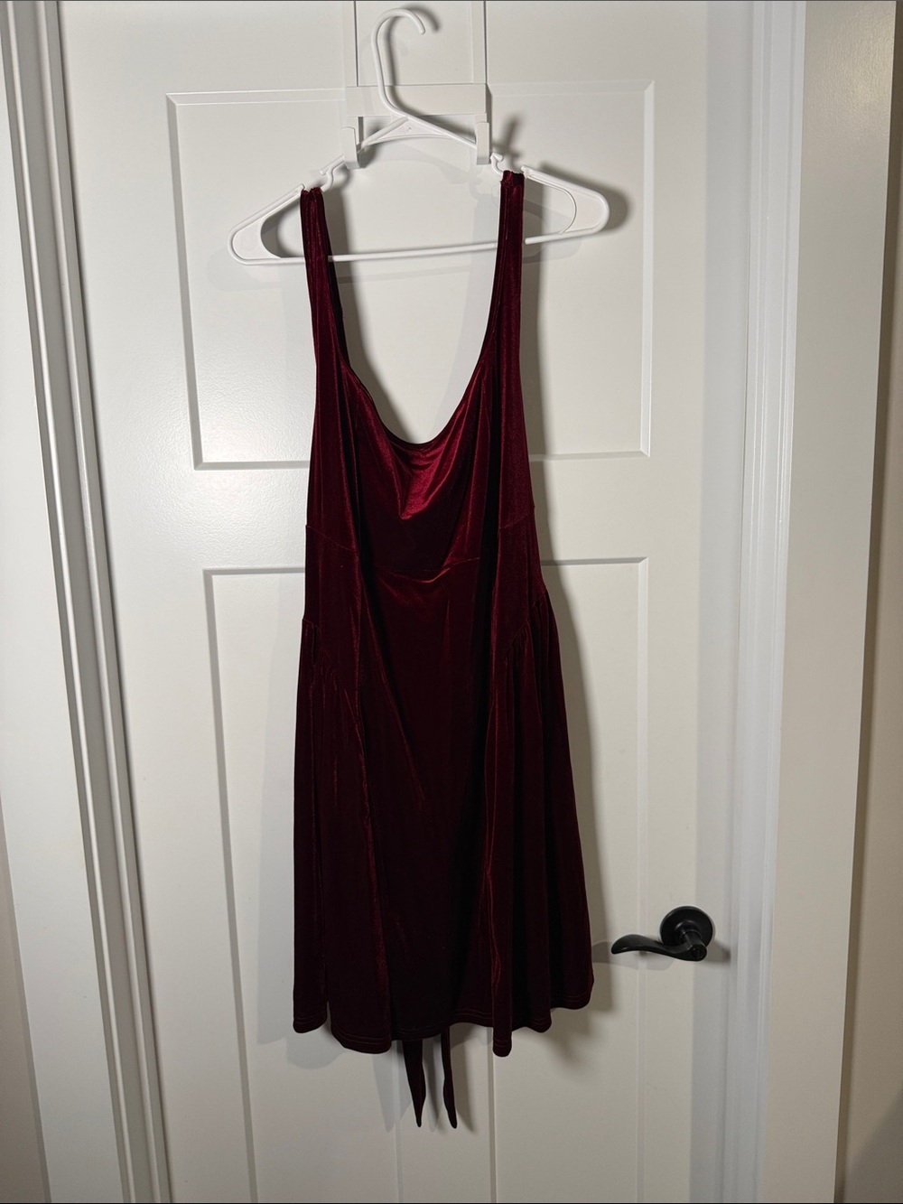 Women’s Velvet Burgundy Scoop Back Dress